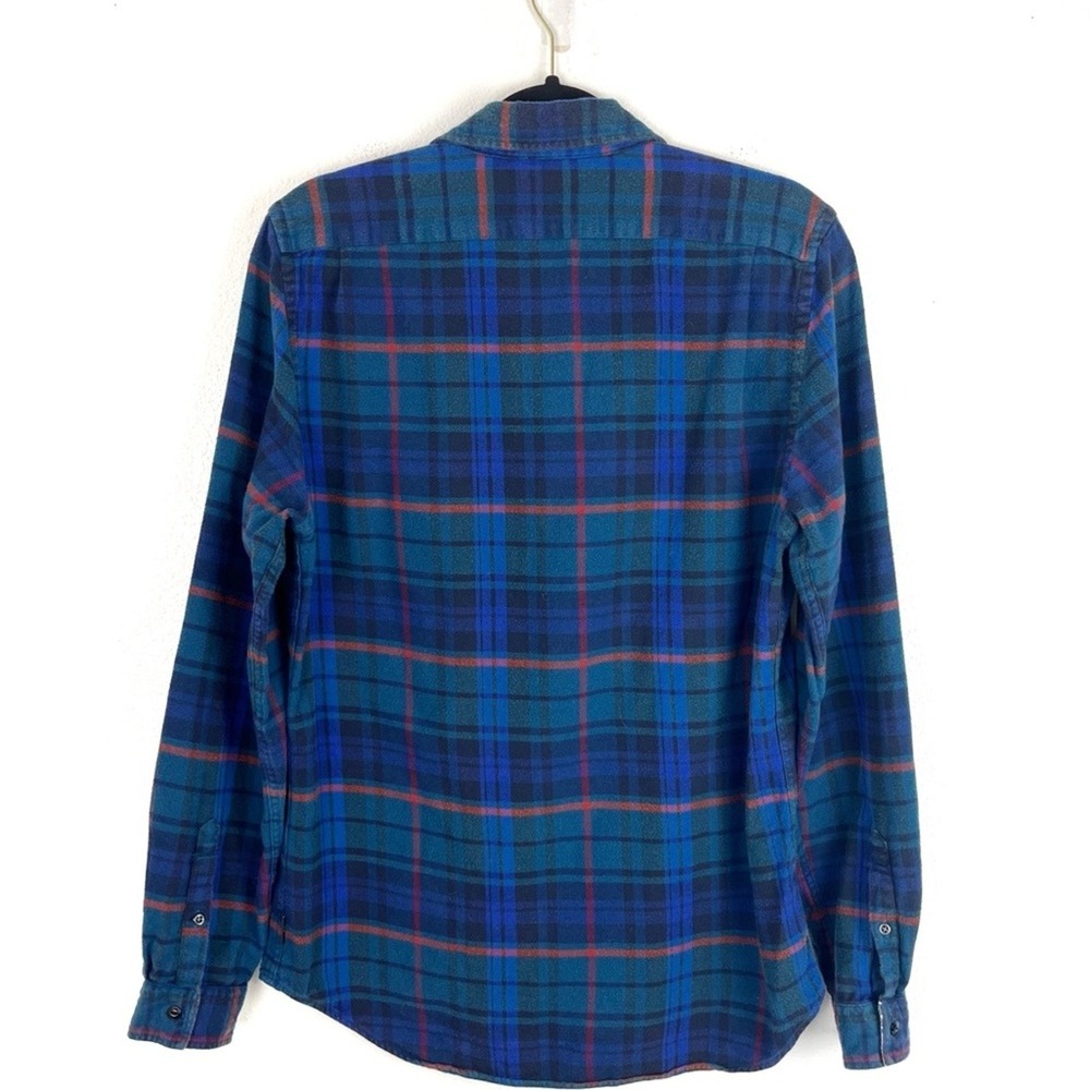 Paul Smith Shirt Medium Blue Plaid Flannel Men's Unisex Outdoors Beach Coastal - Picture 4 of 11